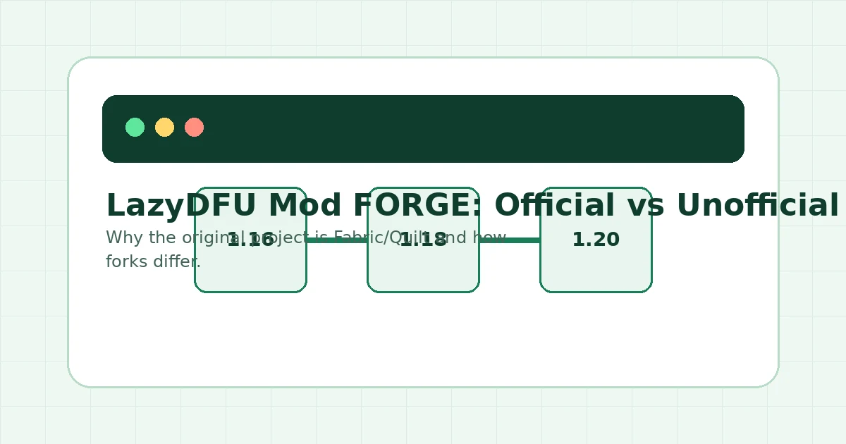 LazyDFU Reloaded visual for unofficial Forge compatibility context
