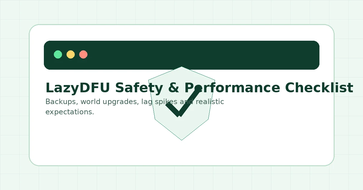 Minecraft performance debug view used for LazyDFU safety and performance guidance